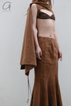 OUDE WAAG Washing Denim Fish Tail Skirt OW-23SS-SK04 reddish brown